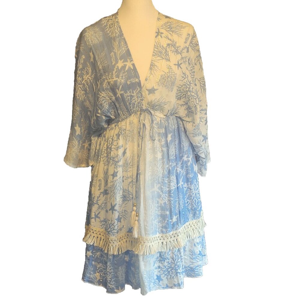 NWOT Zury Blue OceanThemed Dress Size OS